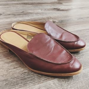 Burgundy Block Heel Mules